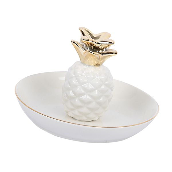 white porcelain ceramic with gold edge tray ananas dish key trinkets ring holder room decor plate, Black;white
white porcelain ceramic with gold edge tray ananas dish key trinkets ring holder room decor plate, Black;white