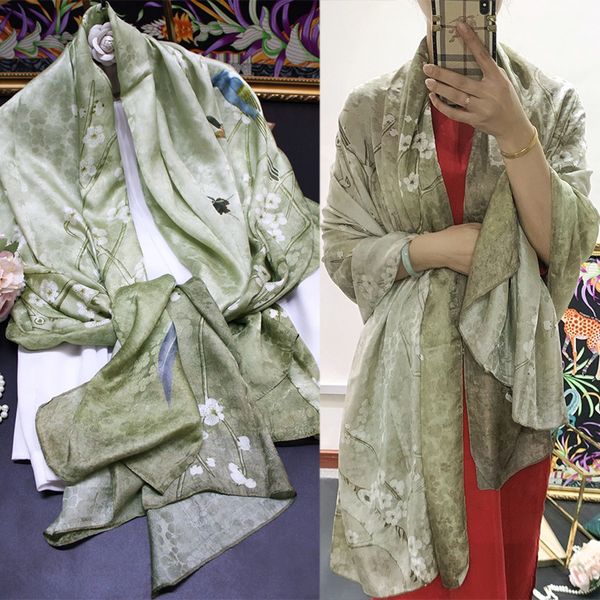 female hollow out dark lines jacquard big shawl sangbo satin scarf hangzhou silk gift, Blue;gray
female hollow out dark lines jacquard big shawl sangbo satin scarf hangzhou silk gift, Blue;gray