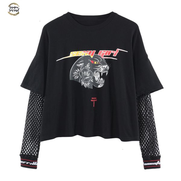 harajuku punk women t shirt mesh hollow out patchwork letter leopard print casual long sleeve t-shirt tee top, White
harajuku punk women t shirt mesh hollow out patchwork letter leopard print casual long sleeve t-shirt tee top, White