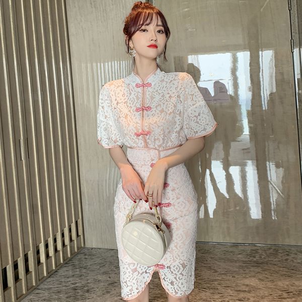 new arrival fashion set for women summer lace chinese style stand neck elegant fresh white simple trend two piece skirt set
new arrival fashion set for women summer lace chinese style stand neck elegant fresh white simple trend two piece skirt set
