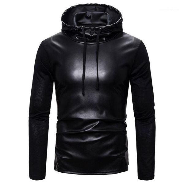 long sleeve mens hooded solid color casual mens tees leather designer mens tshirts black pullover, White;black
long sleeve mens hooded solid color casual mens tees leather designer mens tshirts black pullover, White;black