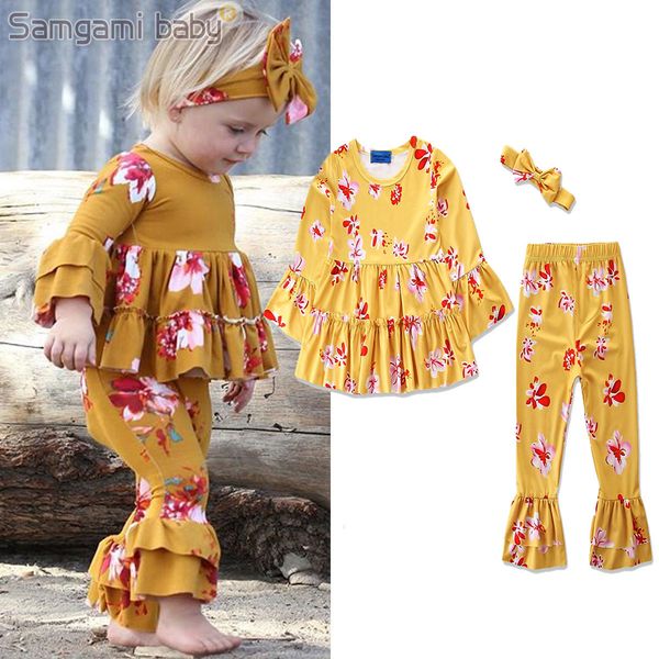 3pcs sets kids baby girls yellow floral princess clothing sets kids sweet long flare sleeve flower printed outfits suits set(pant+headband, White
3pcs sets kids baby girls yellow floral princess clothing sets kids sweet long flare sleeve flower printed outfits suits set(pant+headband, White