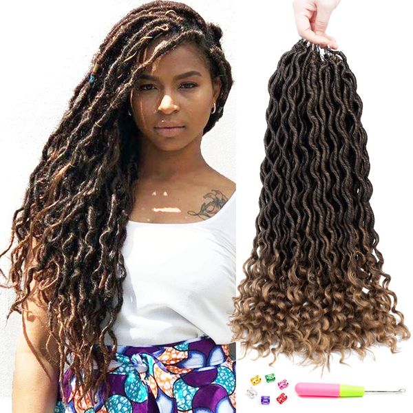 1pcs 18" faux locs crochet hair extensions curly crochet braiding hair goddess kanekalon synthetic hair ombre doris beauty, Black
1pcs 18" faux locs crochet hair extensions curly crochet braiding hair goddess kanekalon synthetic hair ombre doris beauty, Black