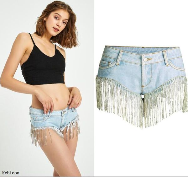 rebicoo summer fashion streetwear bling bling diamonds tassel shorts jeans women stylish denim pants, Blue
rebicoo summer fashion streetwear bling bling diamonds tassel shorts jeans women stylish denim pants, Blue