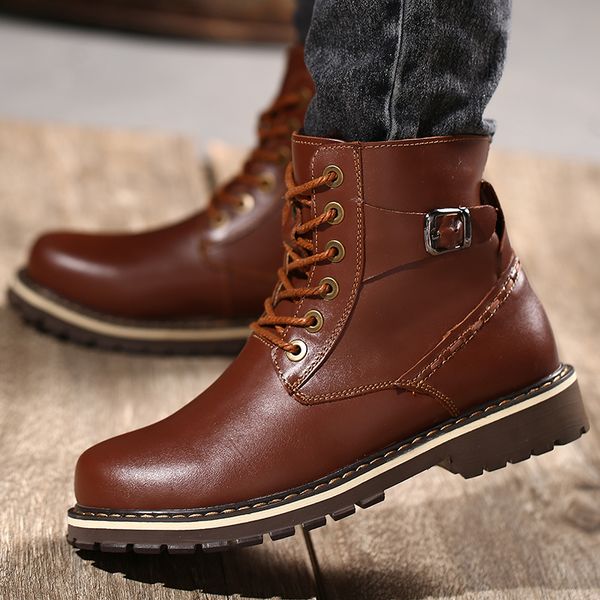 classic mens ankle boots outdoor genuine leather winter basic boots wingtip toe lace up zip high men's shoes big size 49, Black
classic mens ankle boots outdoor genuine leather winter basic boots wingtip toe lace up zip high men's shoes big size 49, Black