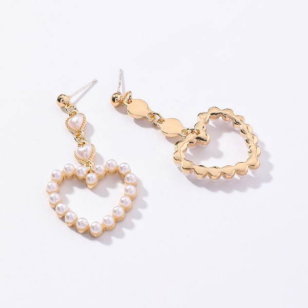 2019 korean trendy simulated pearl love heart drop earrings for women jewelry, Silver
2019 korean trendy simulated pearl love heart drop earrings for women jewelry, Silver