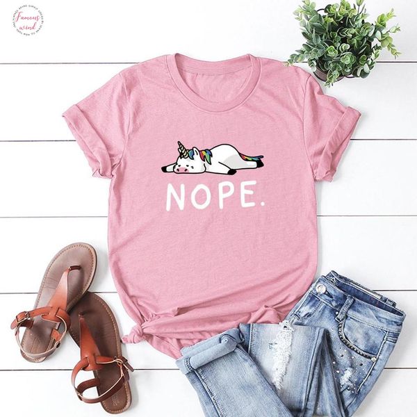 summer nope unicorn women t shirt 80s 90s cool kawaii harajuku t shirt women brand funny tumblr rock cotton funny tees, White
summer nope unicorn women t shirt 80s 90s cool kawaii harajuku t shirt women brand funny tumblr rock cotton funny tees, White