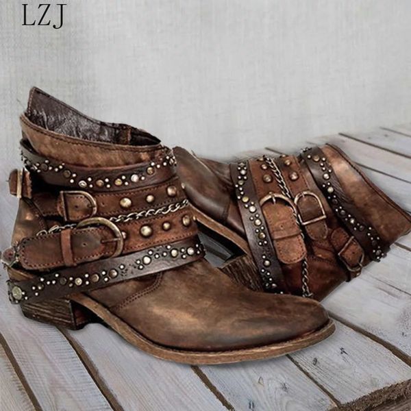 women ankle boots low heels shoes vintage pu leather gladiator booties rivets buckle deco woman mujer zapatos botas mujer 35-43, Black
women ankle boots low heels shoes vintage pu leather gladiator booties rivets buckle deco woman mujer zapatos botas mujer 35-43, Black