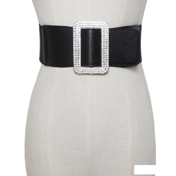 luxury crystal female elastic wide waistband women bride rhinestone big metal buckle belts girdle dress strap belt, Black;brown
luxury crystal female elastic wide waistband women bride rhinestone big metal buckle belts girdle dress strap belt, Black;brown