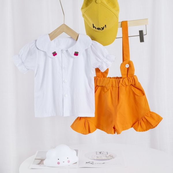 summer baby girls clothes cotton children solid shirt bib shorts 2pcs/sets infant leisure outfit kids fashion toddler tracksuits, White
summer baby girls clothes cotton children solid shirt bib shorts 2pcs/sets infant leisure outfit kids fashion toddler tracksuits, White