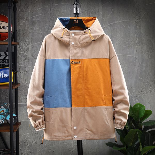 men's jacket 2019 autumn and winter new loose stitching jacket japanese letter youth personality trend men's clothing, Black;brown
men's jacket 2019 autumn and winter new loose stitching jacket japanese letter youth personality trend men's clothing, Black;brown