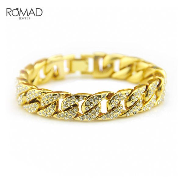 romad miami curb cuban bracelet for men gold hip hop bracelet iced out paved rhinestones cz rapper bracelet jewelry r2 c19021501, Black
romad miami curb cuban bracelet for men gold hip hop bracelet iced out paved rhinestones cz rapper bracelet jewelry r2 c19021501, Black