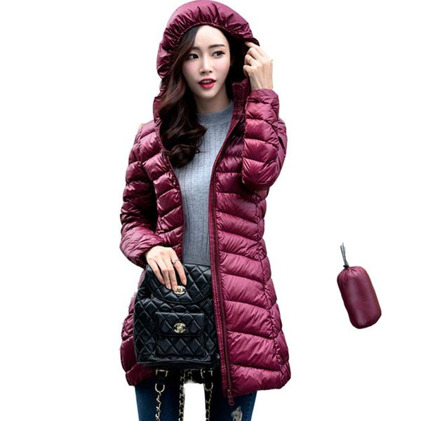 women ultra light white duck down jackets autumn winter hooded plus size lady slim warm long down coats, Black
women ultra light white duck down jackets autumn winter hooded plus size lady slim warm long down coats, Black