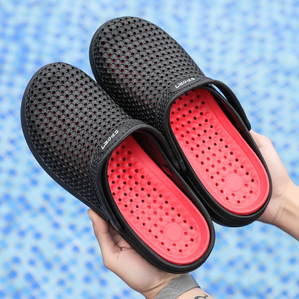 men's garden shoes crocse beach sandals summer slippers hollow-out plus size for pool bathroom non-slip breathable, Black
men's garden shoes crocse beach sandals summer slippers hollow-out plus size for pool bathroom non-slip breathable, Black