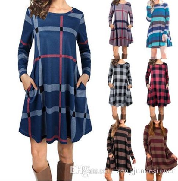 womens autumn desinger a line dresses plaid print crew neck long sleeve female clothing fashion style lovely casual apparel, Black;gray
womens autumn desinger a line dresses plaid print crew neck long sleeve female clothing fashion style lovely casual apparel, Black;gray