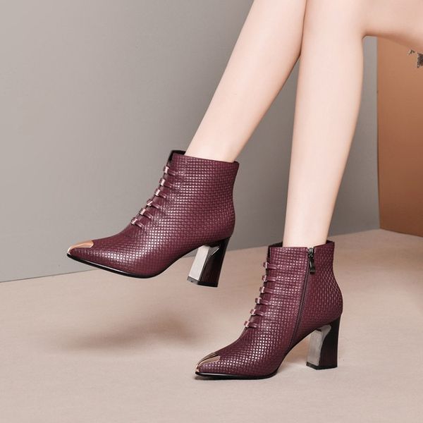 mljuese 2020 women ankle boots cow leather checkered winter short plush pointed toe high heels boots women party size 41, Black
mljuese 2020 women ankle boots cow leather checkered winter short plush pointed toe high heels boots women party size 41, Black