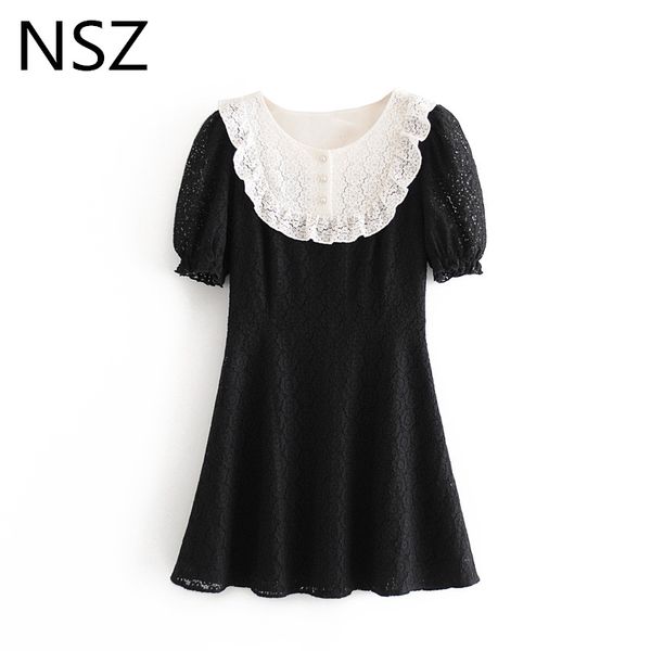 nsz women french court vintage slim lace dress summer white collar button hollow out short mini party dress robe femme 2020, Black;gray
nsz women french court vintage slim lace dress summer white collar button hollow out short mini party dress robe femme 2020, Black;gray