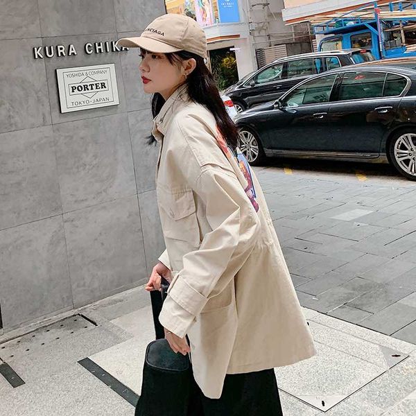 2020 spring and autumn new youth popular solid color loose multi-pocket long trench coat fashion casual embroidered shirt -l, Tan;black
2020 spring and autumn new youth popular solid color loose multi-pocket long trench coat fashion casual embroidered shirt -l, Tan;black