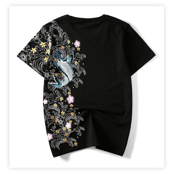 2019 fashion designer summer t shirt for men tees 100% cotton short sleeve black fish embroidery tshirts plus size 4xl, White;black
2019 fashion designer summer t shirt for men tees 100% cotton short sleeve black fish embroidery tshirts plus size 4xl, White;black