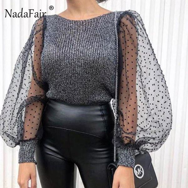 nadafair mesh lantern sleeve shirt spring knitted blouses and women 2019 elegant long sleeve shirt female, White
nadafair mesh lantern sleeve shirt spring knitted blouses and women 2019 elegant long sleeve shirt female, White