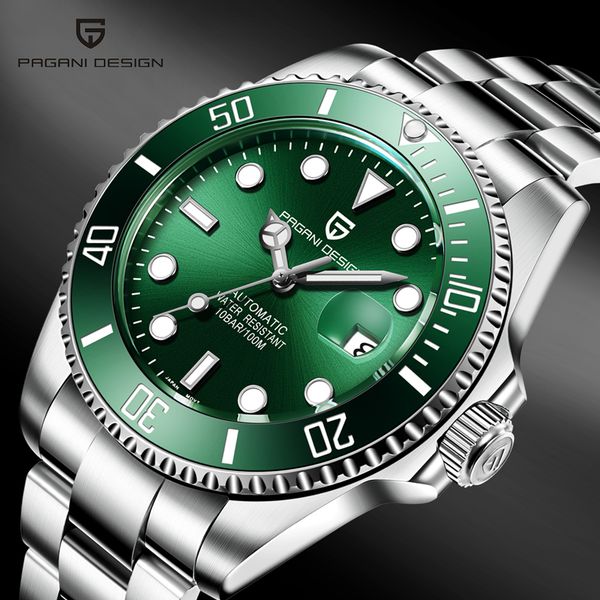 pagani design men watches automatic black watch men stainless steel waterproof business sport mechanical wristwatch, Slivery;brown
pagani design men watches automatic black watch men stainless steel waterproof business sport mechanical wristwatch, Slivery;brown