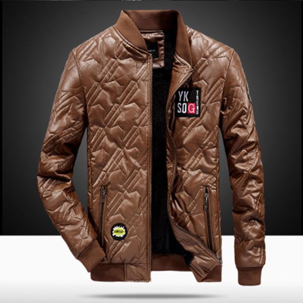 brand leather jacket men slim short stand collar jaqueta couro bomber jacket faux leather fur coat suede motorcycle coat, Black
brand leather jacket men slim short stand collar jaqueta couro bomber jacket faux leather fur coat suede motorcycle coat, Black