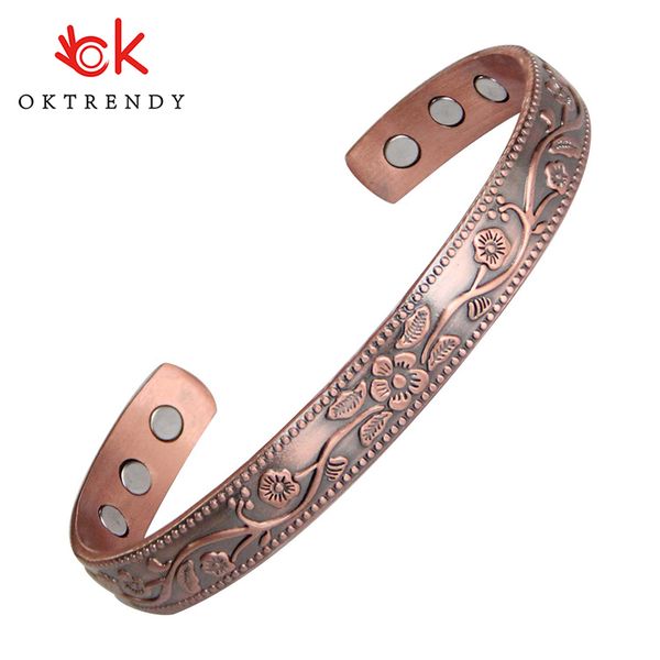3000 gauss open cuff adjustable bracelets for women health energy magnetic bangles flower pattern pure copper bracelets & bangle, Black
3000 gauss open cuff adjustable bracelets for women health energy magnetic bangles flower pattern pure copper bracelets & bangle, Black