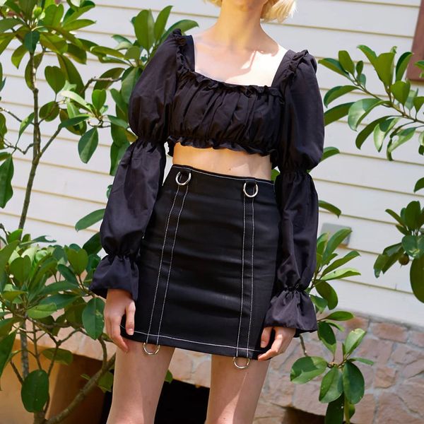 women 2019 new shirt crop casual ruched white puff long sleeve cropped shirt cropped navel trumpet sleeve girl blouses
women 2019 new shirt crop casual ruched white puff long sleeve cropped shirt cropped navel trumpet sleeve girl blouses