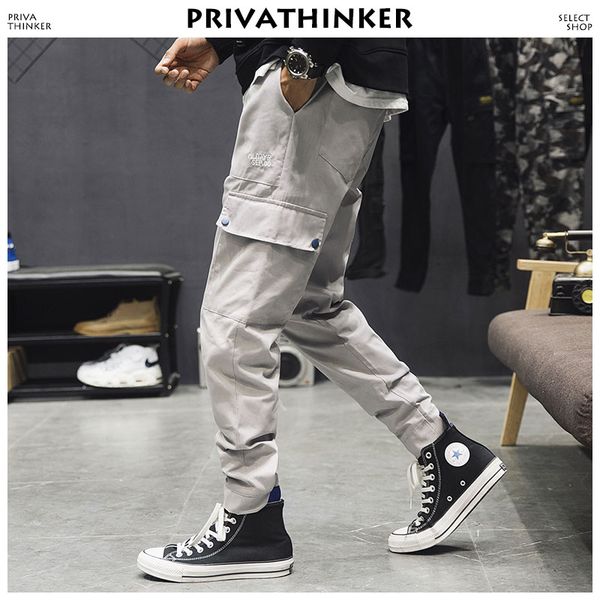 men grey cargo pants mens japanese streetwear sweatpants male pockets hiphop cotton korean fashions clothing 2018, Black
men grey cargo pants mens japanese streetwear sweatpants male pockets hiphop cotton korean fashions clothing 2018, Black