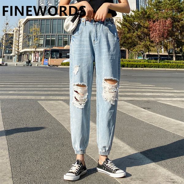 finewords 2020 knee hole ripped jeans women boyfriend harem mom jeans high waist streetwear causal ladies plus size mujer, Blue
finewords 2020 knee hole ripped jeans women boyfriend harem mom jeans high waist streetwear causal ladies plus size mujer, Blue