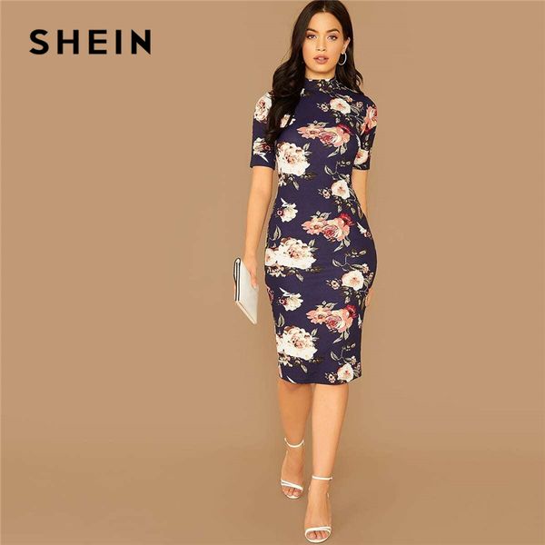 shein navy floral print stand collar elegant bodycon dress women 2019 autumn short sleeve form fitted midi pencil dresses, Black;gray
shein navy floral print stand collar elegant bodycon dress women 2019 autumn short sleeve form fitted midi pencil dresses, Black;gray