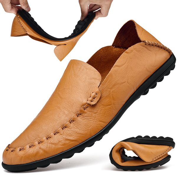 man boat shoes genuine leather summer men's leather shoe slip-on male loafers moccasins breathable flats zapatillas hombre, Black
man boat shoes genuine leather summer men's leather shoe slip-on male loafers moccasins breathable flats zapatillas hombre, Black