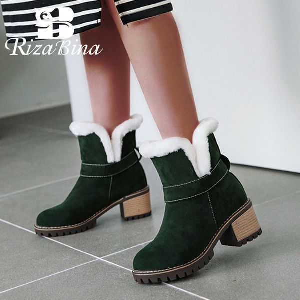 rizabina women snow boots thick fur warm winter shoes women's high heel ankle boot fashion plush platform footwear size 34-43, Black
rizabina women snow boots thick fur warm winter shoes women's high heel ankle boot fashion plush platform footwear size 34-43, Black