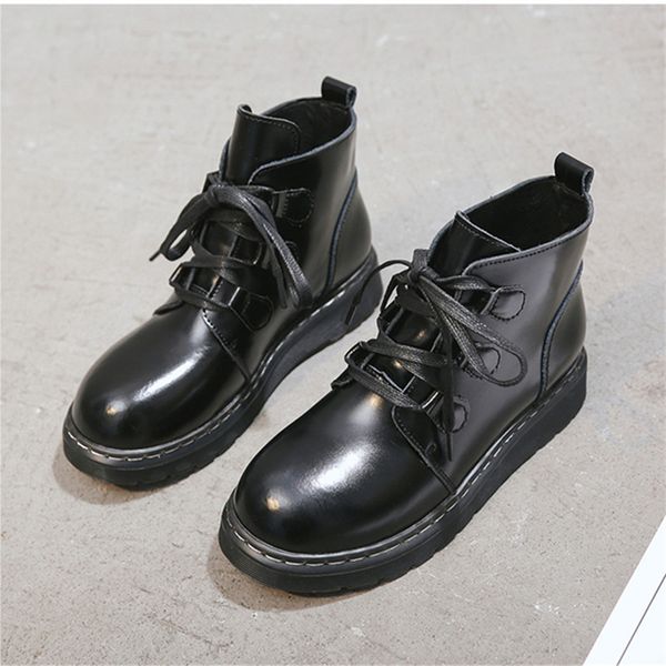 boots women's autumn 2020 new british style bright leather lace-up plus velvet shoes ladies ankle boots botas mujer, Black
boots women's autumn 2020 new british style bright leather lace-up plus velvet shoes ladies ankle boots botas mujer, Black