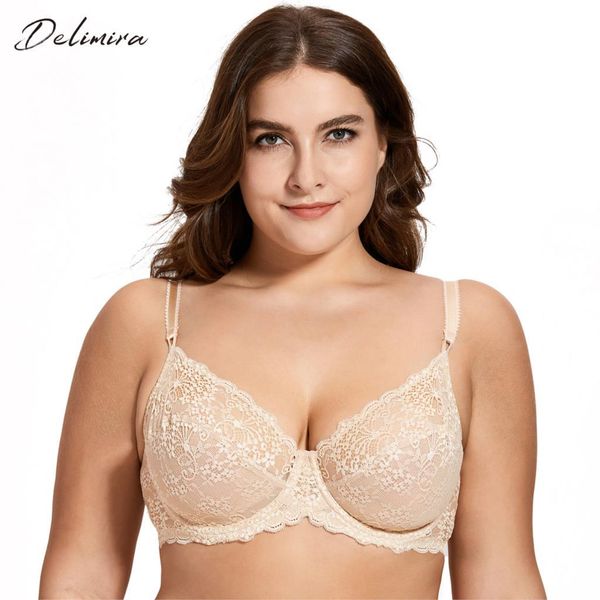 delimira women's full coverage underwired non padding breathable balconette sheer floral lace bra plus size, Red;black
delimira women's full coverage underwired non padding breathable balconette sheer floral lace bra plus size, Red;black