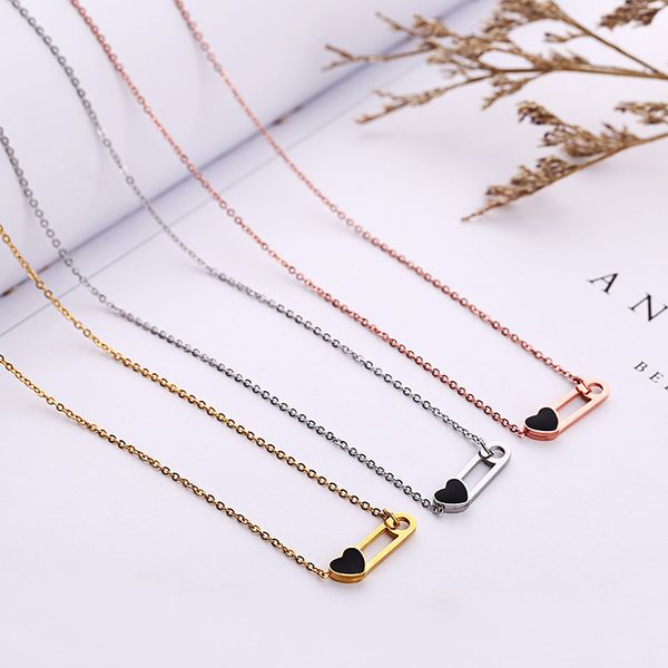 ty86 love pin titanium steel pendant women's rose gold clavicle chain faded necklace jewelry, Silver
ty86 love pin titanium steel pendant women's rose gold clavicle chain faded necklace jewelry, Silver