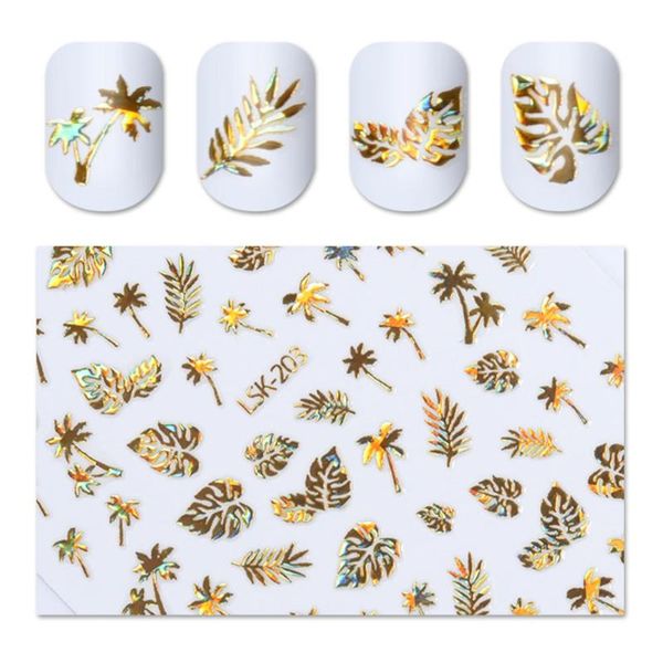 1 sheet holographics 3d nail sticker gold coconut tree leaf pattern nail art adhesive transfer sticker shiny diy decoration, Silver;gold
1 sheet holographics 3d nail sticker gold coconut tree leaf pattern nail art adhesive transfer sticker shiny diy decoration, Silver;gold