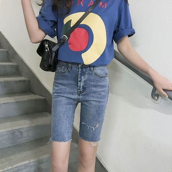 women's jeans summer 2021 korean version of ripped high waist middle pants thin skinny shorts five minutes women, Blue
women's jeans summer 2021 korean version of ripped high waist middle pants thin skinny shorts five minutes women, Blue