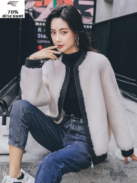 real sheep shearling fur coat female jacket 2020 autumn winter jacket women 300% wool coats and jackets women outwear my, Black
real sheep shearling fur coat female jacket 2020 autumn winter jacket women 300% wool coats and jackets women outwear my, Black