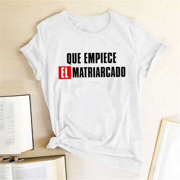 que empiece эль matriarcado письмо печати женщины футболку феминистская феминизм летняя футболка la casa de papel tops tee shirt femme, White
que empiece эль matriarcado письмо печати женщины футболку феминистская феминизм летняя футболка la casa de papel tops tee shirt femme, White