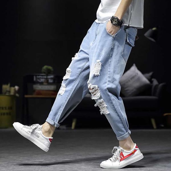 fashion ripped men jeans boys loose casual holes ankle-length harem pants jeans trousers large size -5xl, Blue
fashion ripped men jeans boys loose casual holes ankle-length harem pants jeans trousers large size -5xl, Blue