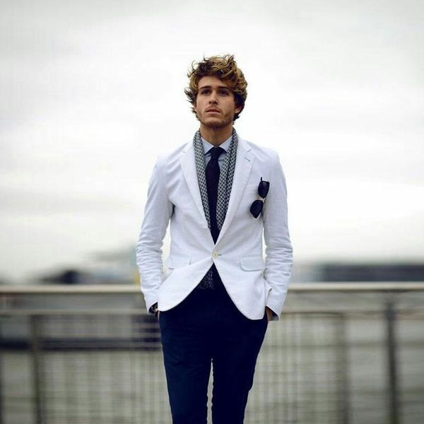 men's suits & blazers custom made white businessman casual wedding (coat+pants)groom tuxedos 2 piece slim fit carnival party evening cl, White;black
men's suits & blazers custom made white businessman casual wedding (coat+pants)groom tuxedos 2 piece slim fit carnival party evening cl, White;black