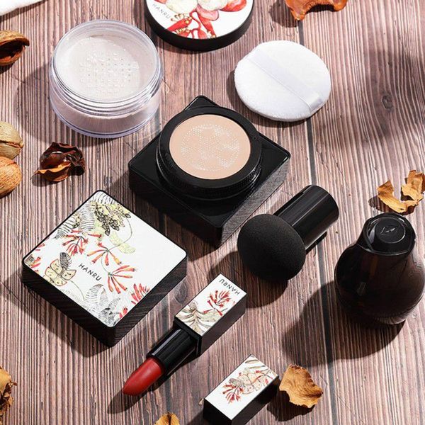 4pcs matte lipstick makeup set loose powder air cushion foundation cream mushroom head powder puff cosmetic kit
4pcs matte lipstick makeup set loose powder air cushion foundation cream mushroom head powder puff cosmetic kit