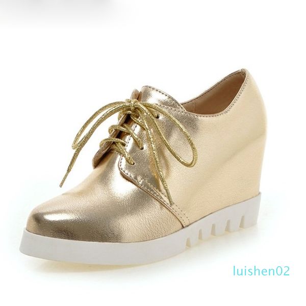 sliver color height increasing shoes for woman fashion pointed toe lace up casual shoes women platforms wedges size 34-43 l02, Black;white
sliver color height increasing shoes for woman fashion pointed toe lace up casual shoes women platforms wedges size 34-43 l02, Black;white