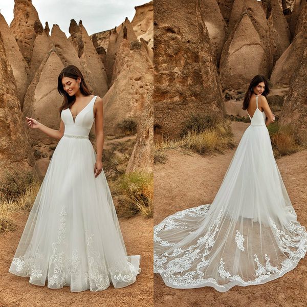 eddy k 2021 wedding dresses v-neck open back a-line bridal gowns custom made lace appliques detachable train wedding dress, White
eddy k 2021 wedding dresses v-neck open back a-line bridal gowns custom made lace appliques detachable train wedding dress, White