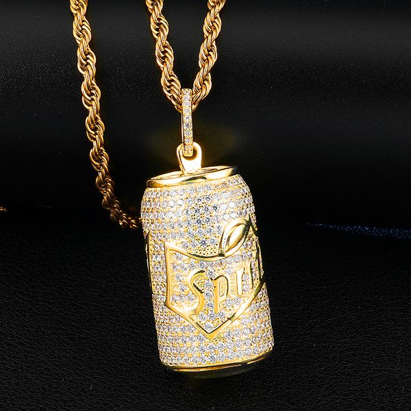 bling full iced out cubic zircon sprite bottle copper gold color pendant & necklace for men women hip hop jewelry, Silver
bling full iced out cubic zircon sprite bottle copper gold color pendant & necklace for men women hip hop jewelry, Silver