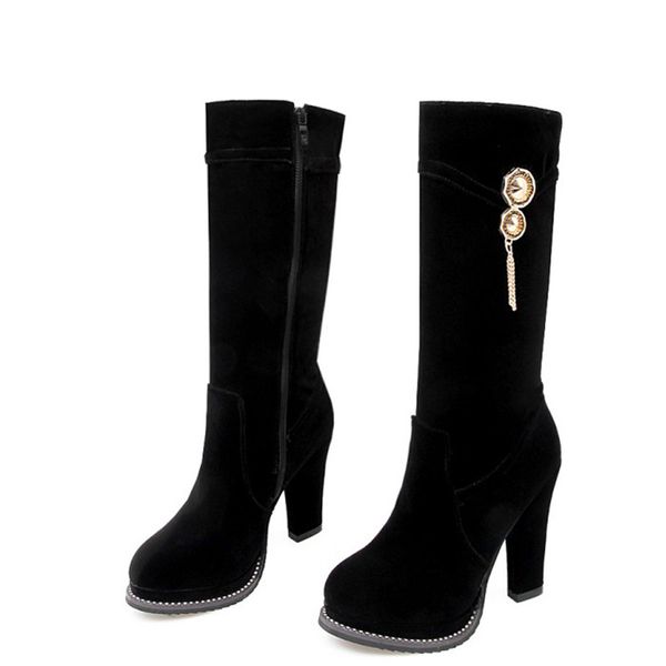 women's suede boots winter evening party short boot lady elegant high heel shoes pendant mid-calf boots brand botas warm, Black
women's suede boots winter evening party short boot lady elegant high heel shoes pendant mid-calf boots brand botas warm, Black