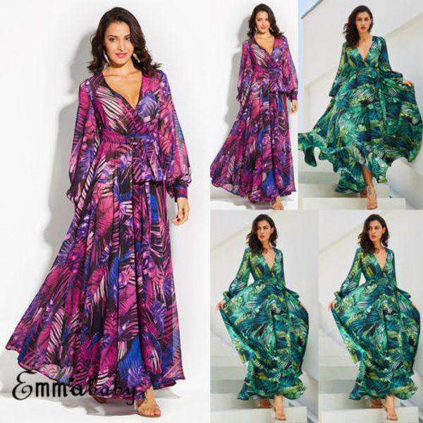 womens dress floral new floral printed boho long sleeve chffion long maxi dress summer beach plus size holiday green dresses 2020, Black;gray
womens dress floral new floral printed boho long sleeve chffion long maxi dress summer beach plus size holiday green dresses 2020, Black;gray