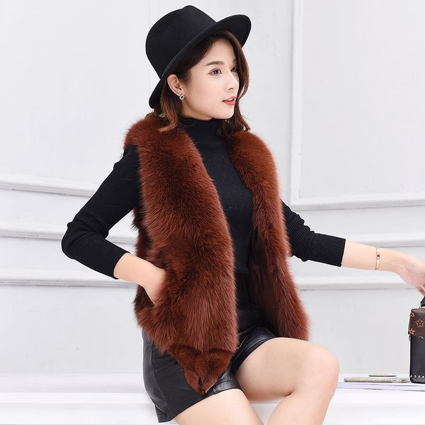 women's vest vest show thin shawl of new fund of 2019 autumn winters is a fur coat, Black
women's vest vest show thin shawl of new fund of 2019 autumn winters is a fur coat, Black