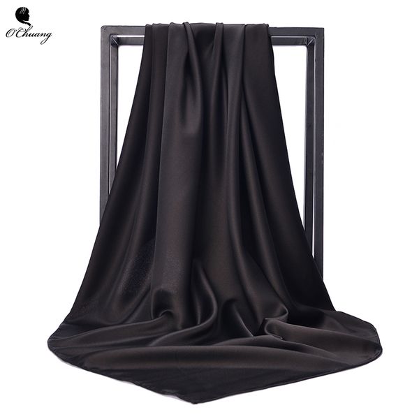 o chuang black women square silk scarf wraps autumn winter sjaal luxury large satin scarves muslim head scarf 90*90cm c19041203, Blue;gray
o chuang black women square silk scarf wraps autumn winter sjaal luxury large satin scarves muslim head scarf 90*90cm c19041203, Blue;gray